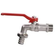 Кран водоразборный 1/2" красная ручка SOLOMON