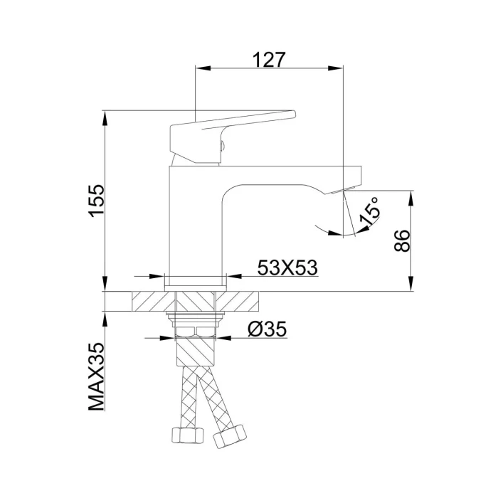 Змішувач для умивальника Frap F1046, хром