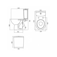 Унітаз компакт Kolo FREJA L79211000 з дюропластовим сидінням з Soft clous Click2Clean