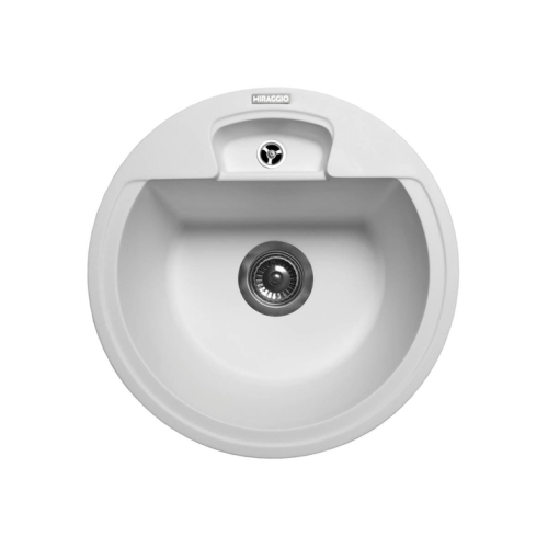 Мойка MiraGGIO VALENCIA 446x196 круглая white + сифон