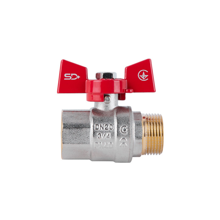 Кран шаровой SD Plus 3/4" ВН для воды (бабочка) SD607NW20PN40