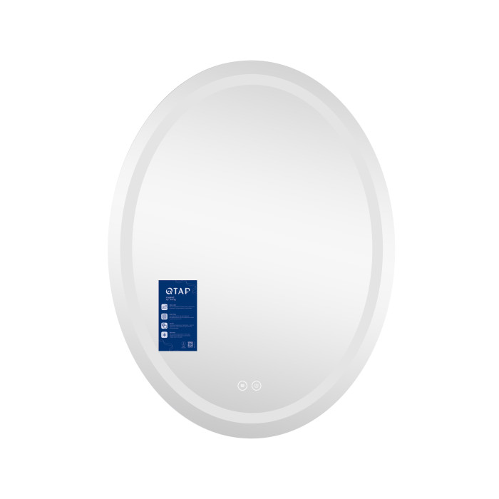 Дзеркало Qtap Mideya (DC-F801) 600х800 з LED-підсвічуванням Touch, з антизапітнінням, диммером QT2078F801W