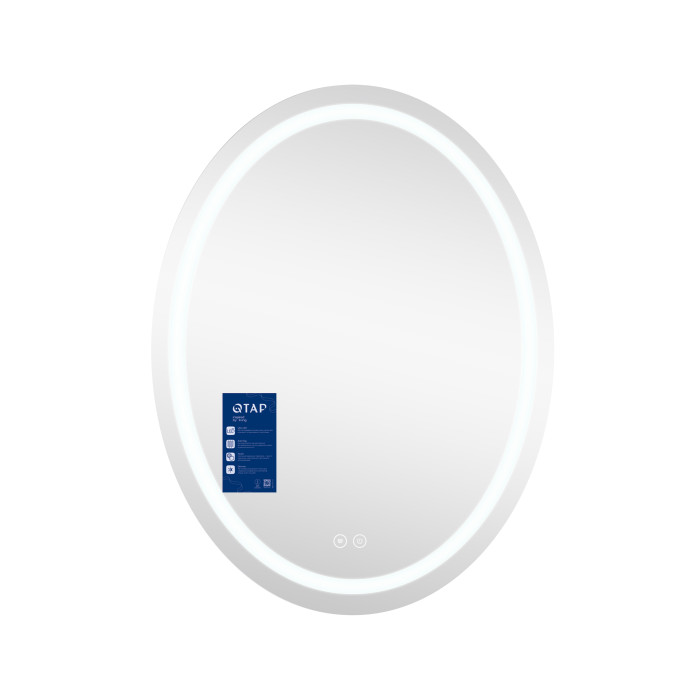 Дзеркало Qtap Mideya (DC-F801) 600х800 з LED-підсвічуванням Touch, з антизапітнінням, диммером QT2078F801W
