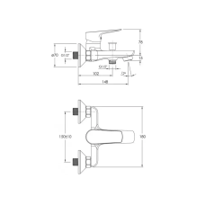 Комплект 2в1: смес.ванна к/г+душ.гарнитур IMPRESE Modus d-35 хром