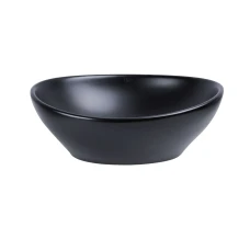 Умивальник на стільницю овальний 410x335x145 Q-TAP Dove з донним клапаном Matt Black