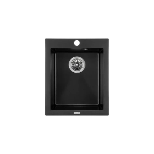 Мойка GRANADO CADIZ 410x500x200 прямоуг. black shine  + сифон