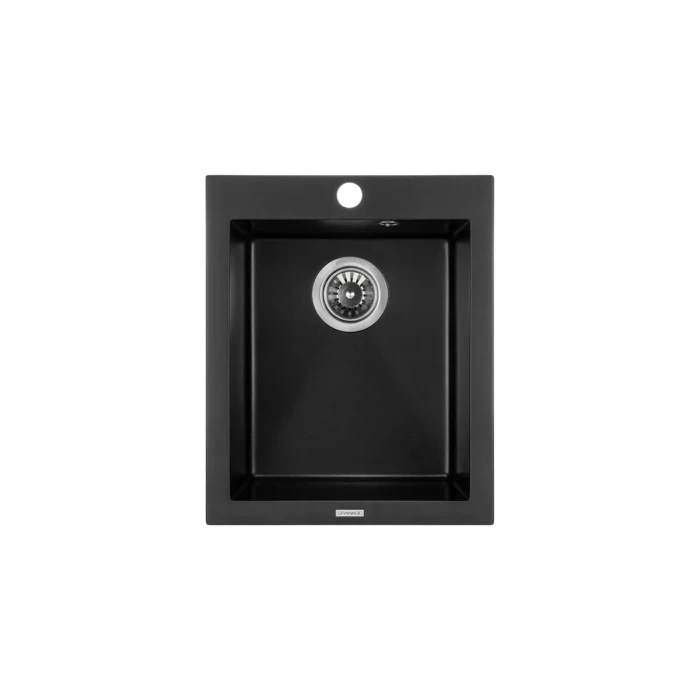 Мойка GRANADO CADIZ 410x500x200 прямоуг. black shine  + сифон