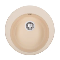 Мойка для кухни из искуственого камня Granado VITORIA 506x506x210 круглая ivory + сифон