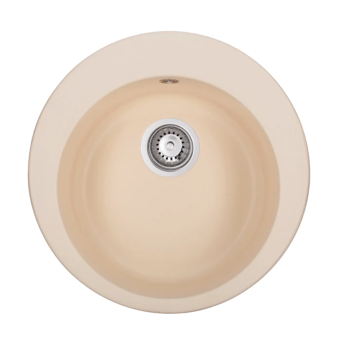 Мойка GRANADO VITORIA 506x506x210 круглая ivory + сифон