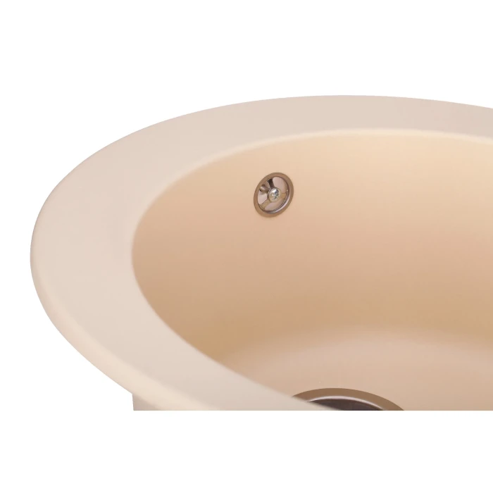 Мойка для кухни из искуственого камня Granado VITORIA 506x506x210 круглая ivory + сифон