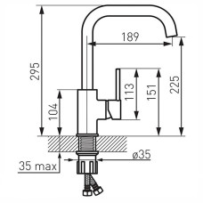 Змішувач для кухні Г-подібний FERRO FREYA (графіт)