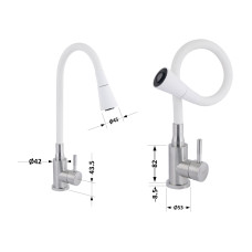 Смеситель для кухни Lidz Aria 015F31 с гибким изливом (k35) LDARI015F31WNK36981 WNK