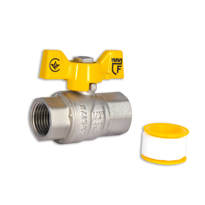 Кран шаровой SD Forte 1/2" ВР для газа (бабочка) SF602G15