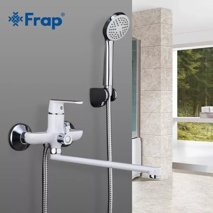 Змішувач для ванни Frap F2231, білий/хром