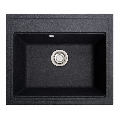 Мойка Solid Gross 600х520х200 прямоугольная черная + сифон