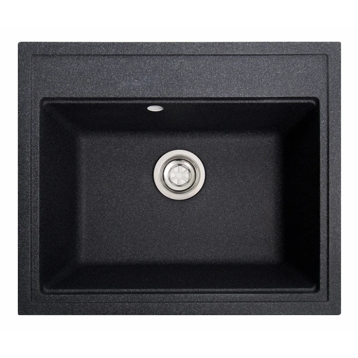 Мийка Solid Gross 600х520х200 прямокутна чорна + сифон