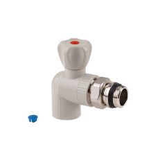 Кран шаровой Радиаторный  из полипропилена Thermo Alliance 25х3/4" угловой