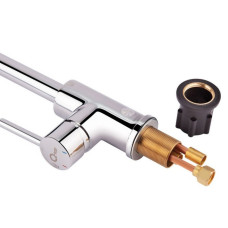 Змішувач на кухню Q-TAP Spring d-35, U-подібний, з фільтром, на гайці, хром 