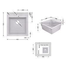 Кухонная мойка Lidz 460х515/200 GRA-09 (LidzGRA09460515200)