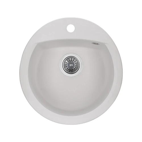 Мойка для кухни из искуственого камня Granado RONDA 470x490x200 круглая white + сифон