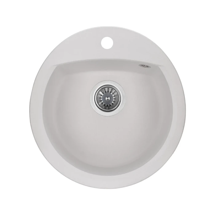 Мойка для кухни из искуственого камня Granado RONDA 470x490x200 круглая white + сифон