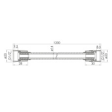 GRAFIKY шланг для душу, SS 1200 мм, anti-twist, брашована бронза