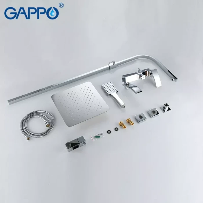 Душова система GAPPO G2407, вилив - перемикач на лійку, хром