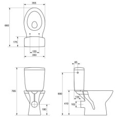 Унітаз Cersanit CORFU SE 816/K21-038 сидіння з поліпропілену