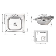 Кухонная мойка Brinex 5050 0,6 мм Satin (BRIN5050SAT06)