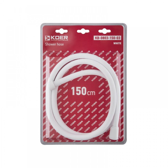 Шланг для душу KOER білий, KB-0803-150-07