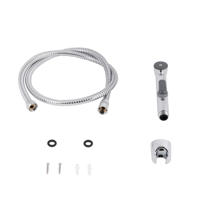 Набор для гигиенического душа Qtap Inspai-Varius округлый QTSETCRMA021 Chrome/Grey (Set)