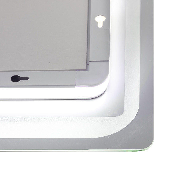 Зеркало Qtap Mideya 800х600 с LED-подсветкой Touch, с антизапотеванием, с часами, диммером QT2078NCF8060W