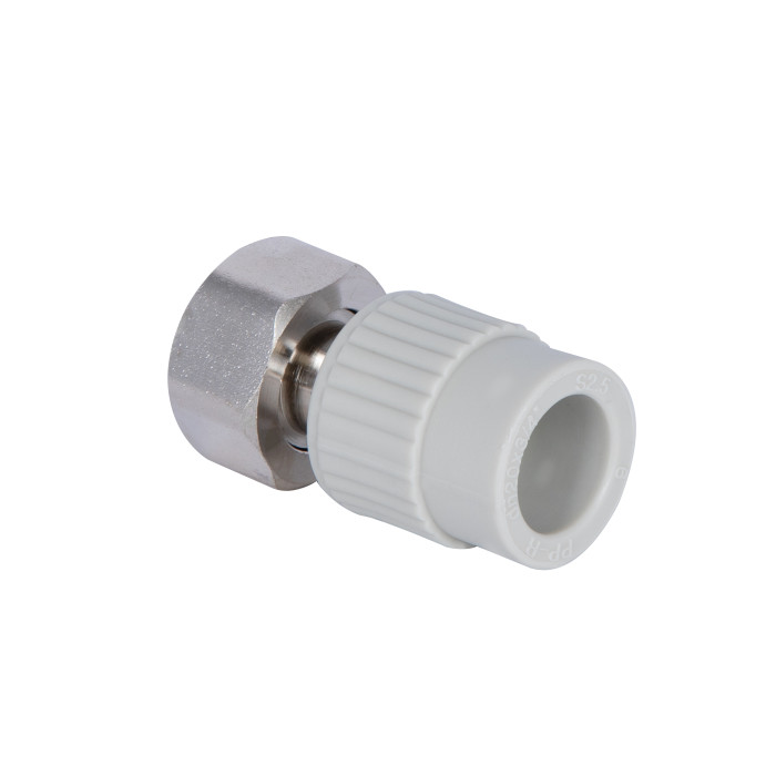 Муфта под Евроконус из полипропилена с накидной гайкой Thermo Alliance 20х3/4" ВР с латунным штоком