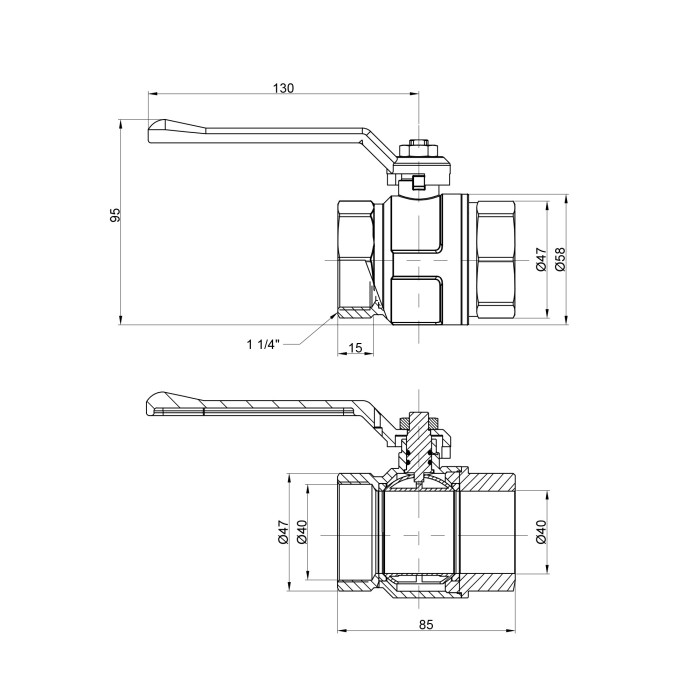 Кран шаровой Icma 1"1/4 прямой №350