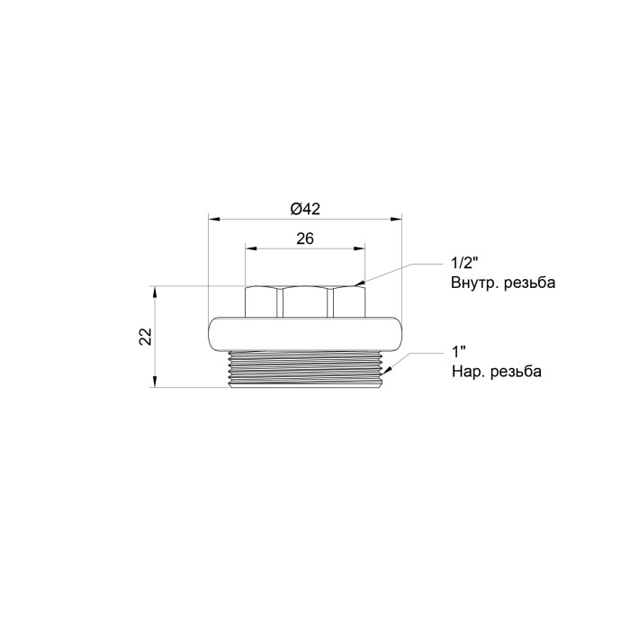 Футорка радиаторная SD Plus 1"х1/2" левая SD11515S