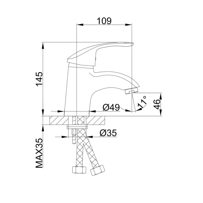 Змішувач для умивальника Frap F1021, хром