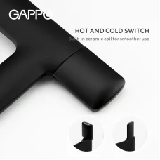 Змішувач для умивальника GAPPO G1052-86, чорний
