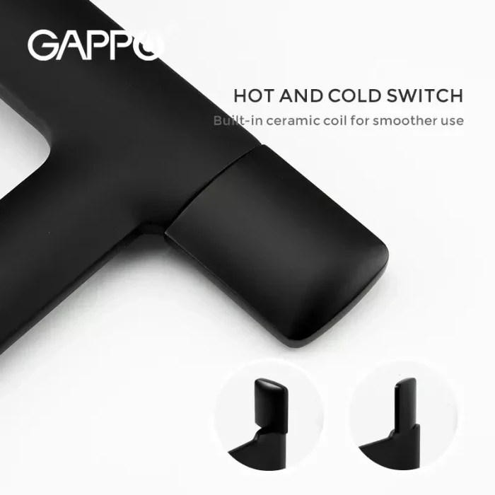Змішувач для умивальника GAPPO G1052-86, чорний