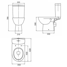 Унитаз-компакт Kolo FREJA PREMIUM 3/6  L79047000 с дюропластовым сиденьем, Soft Close