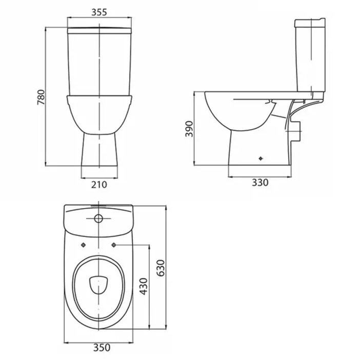 Унитаз-компакт Kolo FREJA PREMIUM 3/6 L79047000 с дюропластовым сиденьем, Soft Close