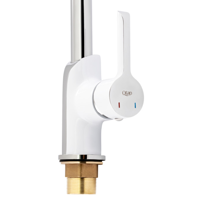 Смеситель для кухни Qtap Grand QTGRAWCR007F Chrome/White Смеситель для кухни Qtap Grand QTGRAWCR007F Chrome/White