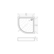 Поддон акр. полукр. интегр. KOLLER POOL Grace 90х17 без сифона
