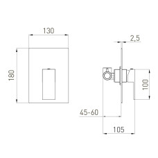 PARDO змішувач прихованого монтажу, 1-F, de la noche