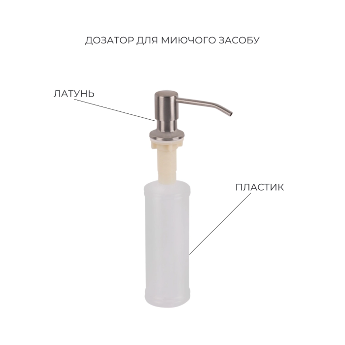 Мойка прямоугольная 500х500х220 Lidz Handmade Brush 3/1,0 интегрированная+дозатор+сушка