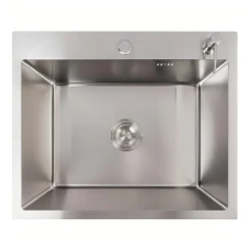 Мойка прям. 600x500x230 PLATINUM Handmade ECN 2/0.5 интегр.+дозатор R