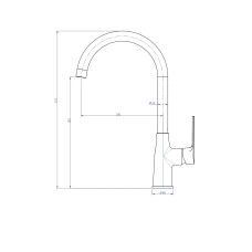 Смеситель кухня U-образ. гусак PERLA JACK белый