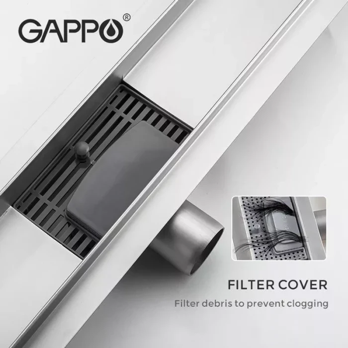 Лінійний трап для душу GAPPO G83007-3, 70х300 мм, нержавіюча сталь