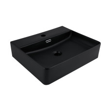 Раковина Qtap Nando LT 500х420х130 Matt black QT12116146AMB