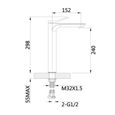 Смеситель для раковины Qtap Presto высокий QTPRE269CRW45577 Chrome/White