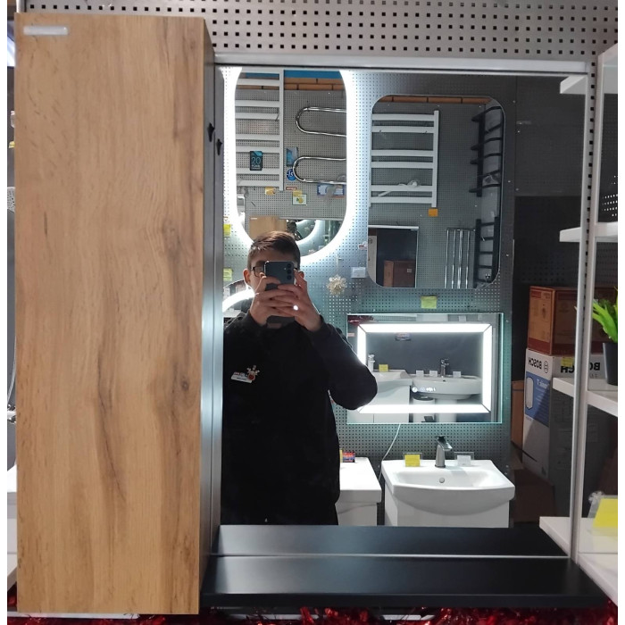 Зеркальный шкаф 70см TAXO LED Barco Blanco левый